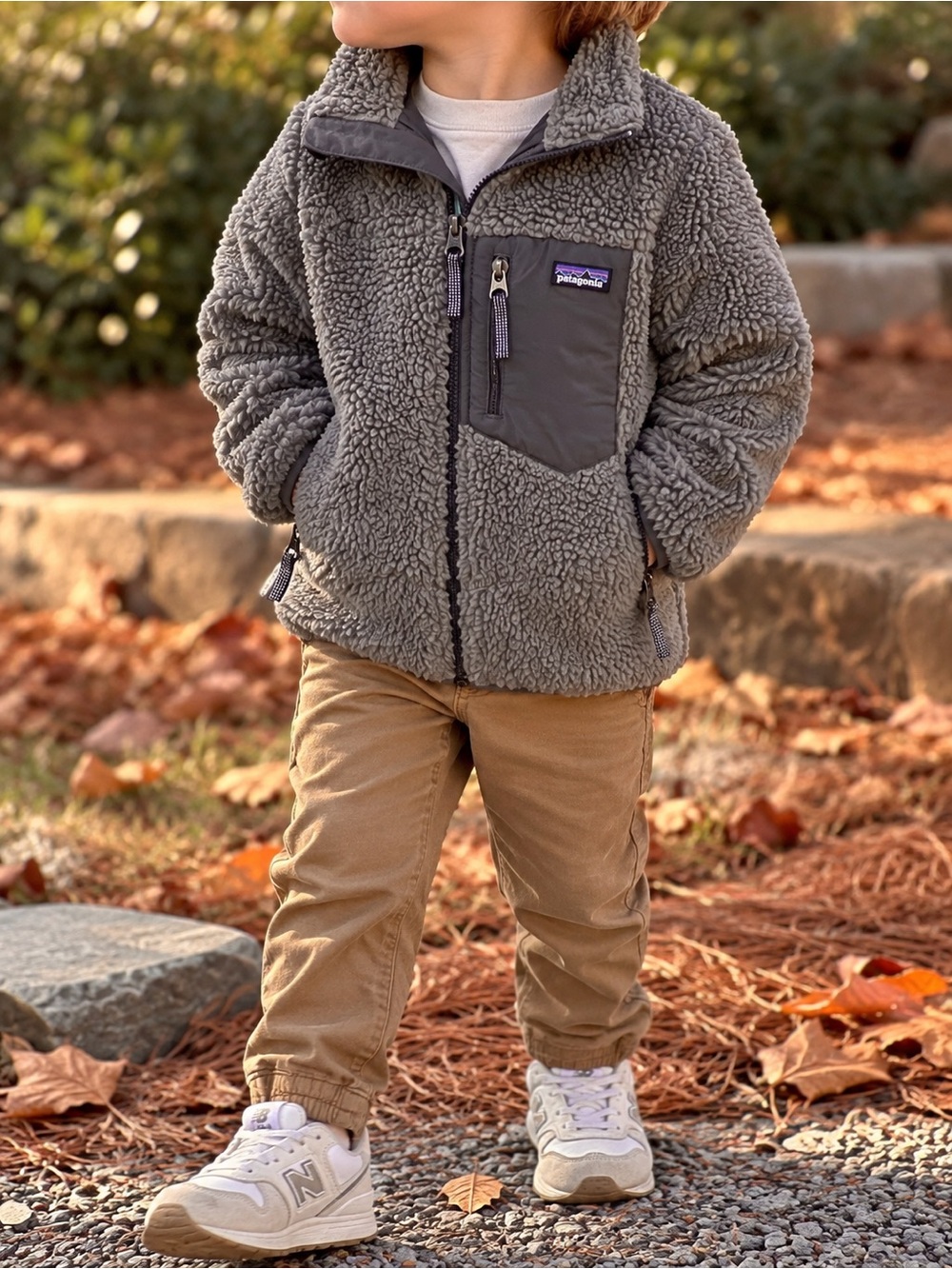 Patagonia Kids Gray Pile Fleece Jacket